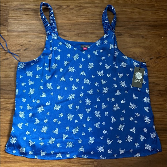*NWT* Vince Camuto Floral Rutched Strap Tank Top Size XXL - Picture 3 of 7